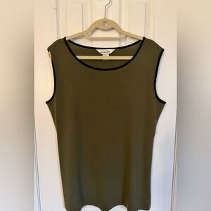 Misook Khaki Sleeveless Shell